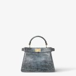 FENDI Peekaboo ISeeU Petite Mercury blue lizard leather bag